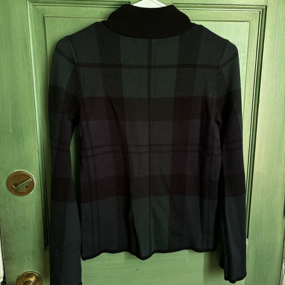 Plaid Women's Sweater - Black and Green